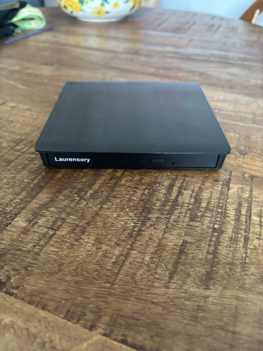 External disc player with USB charging cable