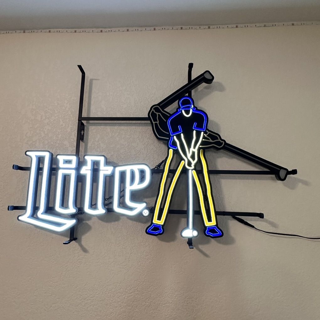 Miller Lite Neon Golf Sign