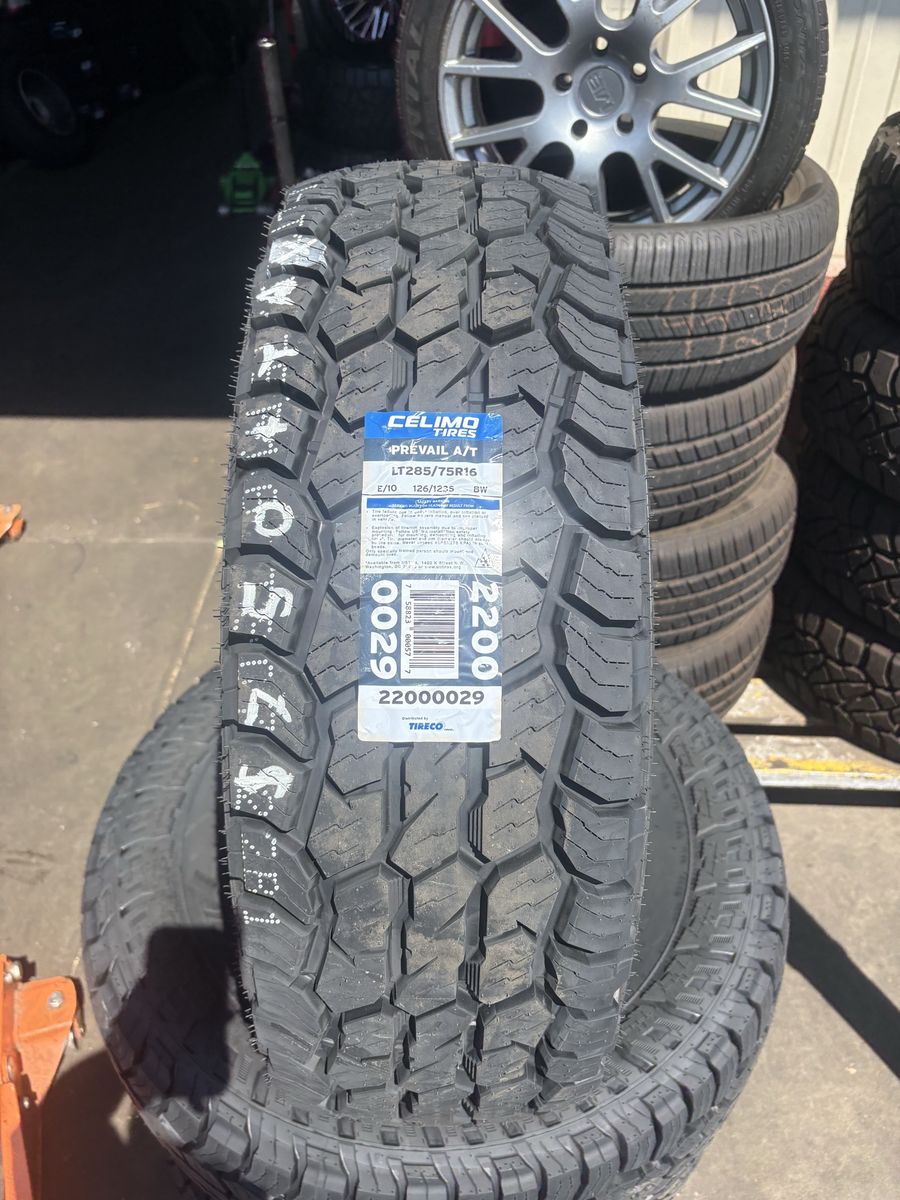 BRAND NEW SET OF LT285/75R16 CELIMO PREVAIL A/T