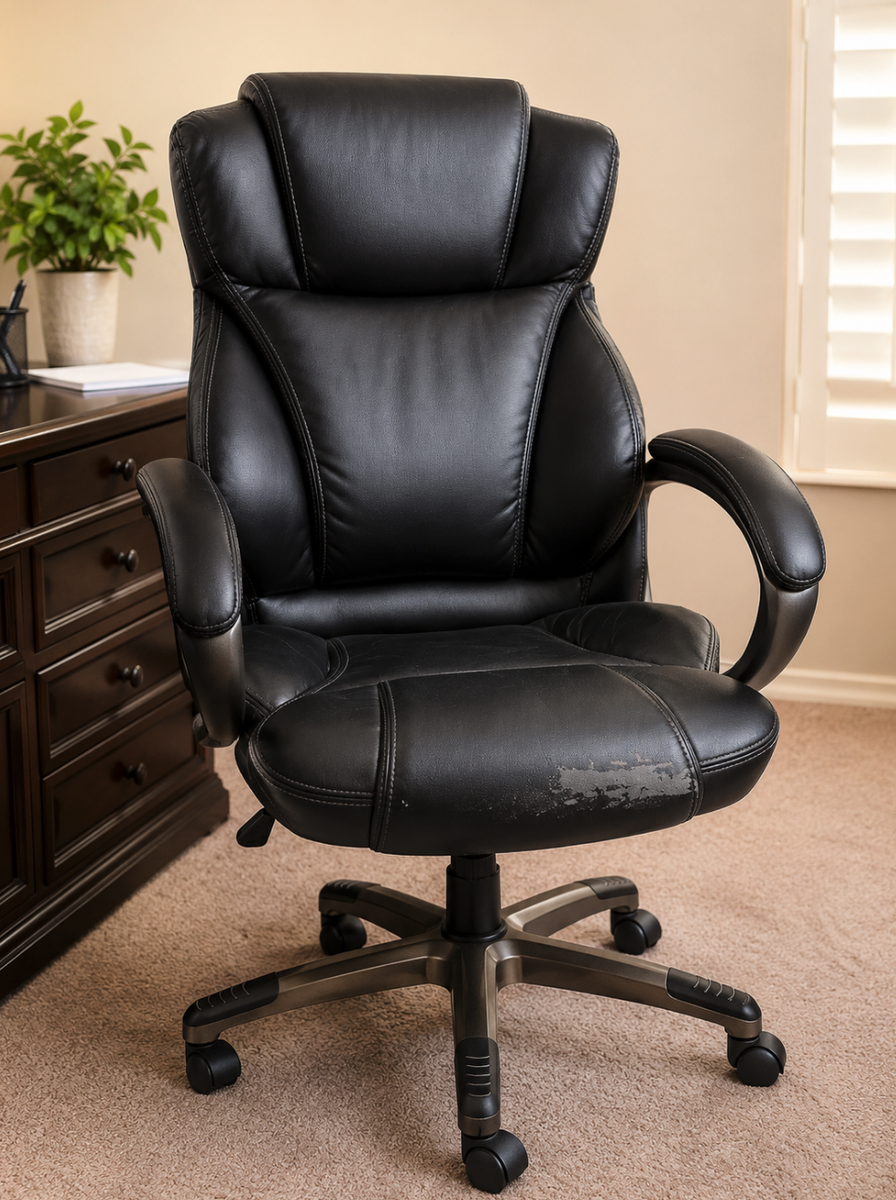 Executive Black Leather Office Chair High Back Ergonomic