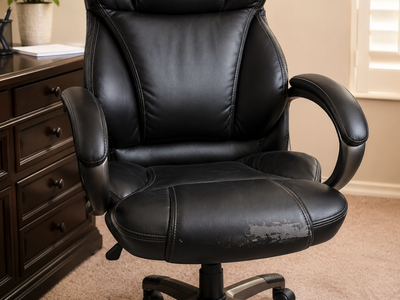 Executive Black Leather Office Chair High Back Ergonomic