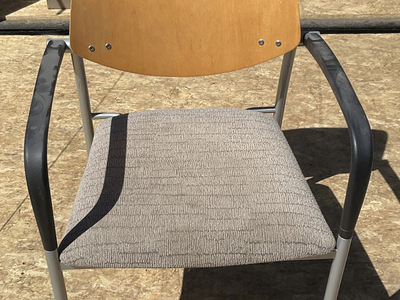 Contemporary Waiting Room Armchair - Wood & Fabric Reception Chair