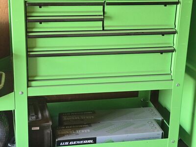 5 drawer U.S. General Green Mechanics Tool Cart