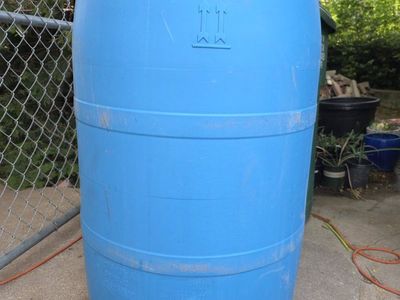 Blue 55-Gallon (210L) Plastic Barrel Drum - Hunter Brand, Industrial Grade
