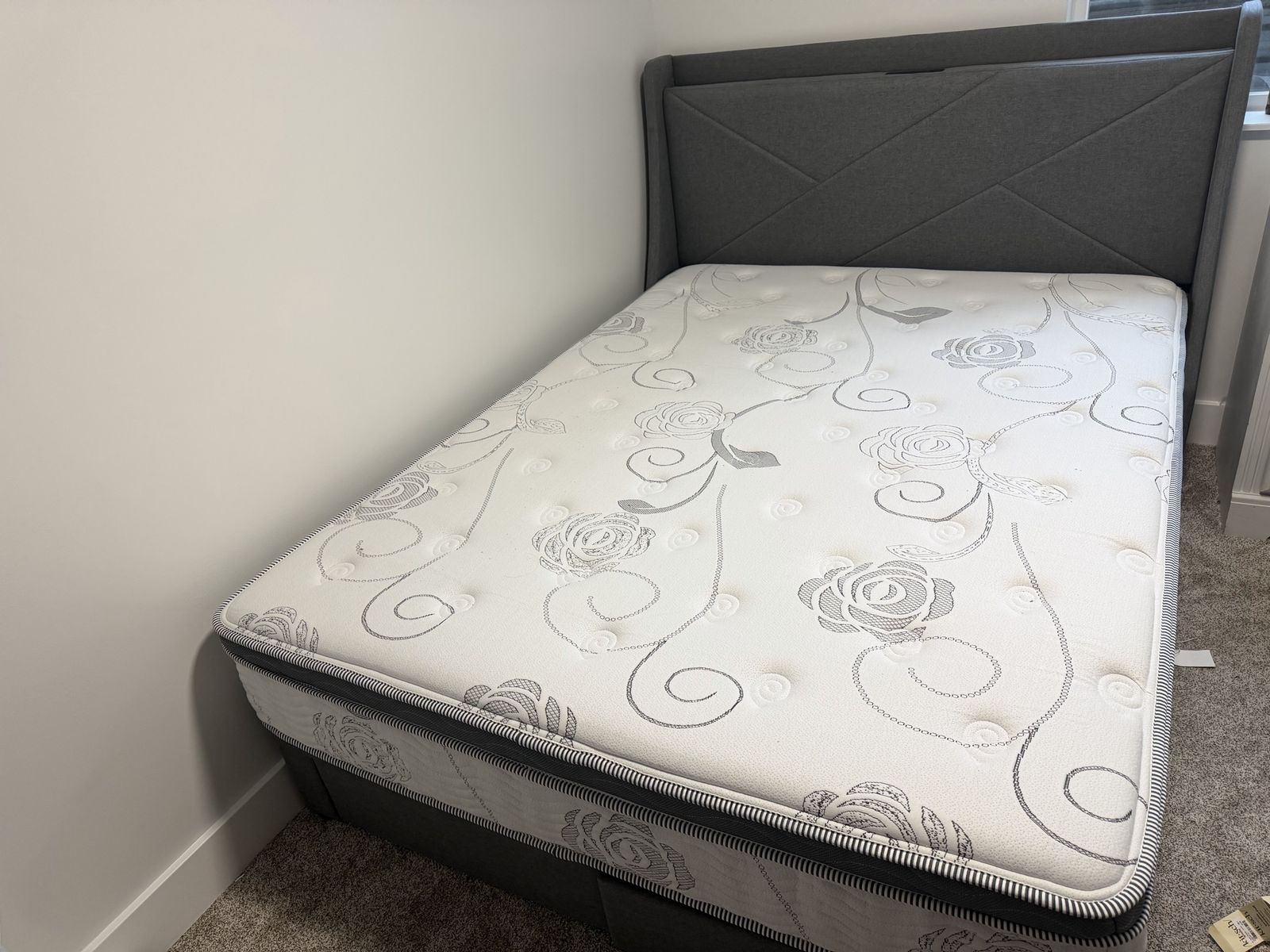 Queen Bed Frame & Mattress