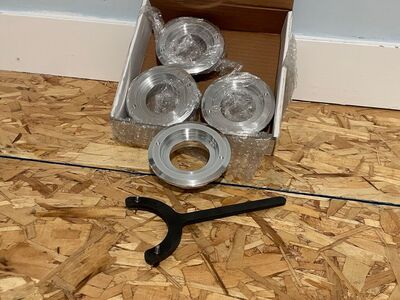 New BBS RS flat cap nuts large thread polished 72mm RC RSII