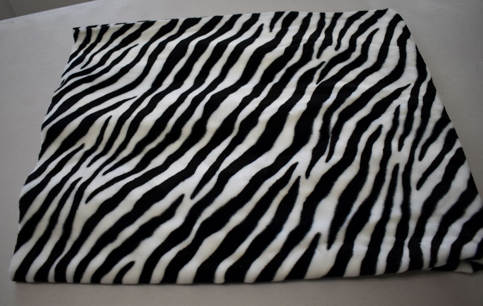 Really Fun Soft Faux Fur Type Of Fabric That looks Like A Zebra - 60 1/2 Inches X 38 Inches