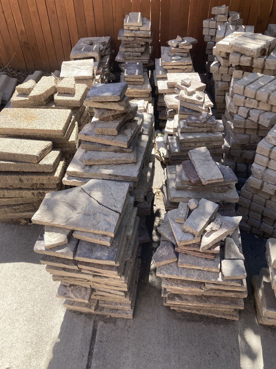 Assorted Concrete Pavers and Stone Slabs for Landscaping