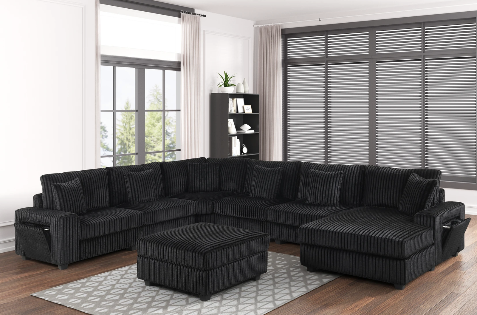 BACK TO SCHOOL SALE – BLACK 7-PIECE MODULAR SECTIONAL