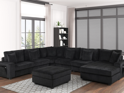 BACK TO SCHOOL SALE – BLACK 7-PIECE MODULAR SECTIONAL