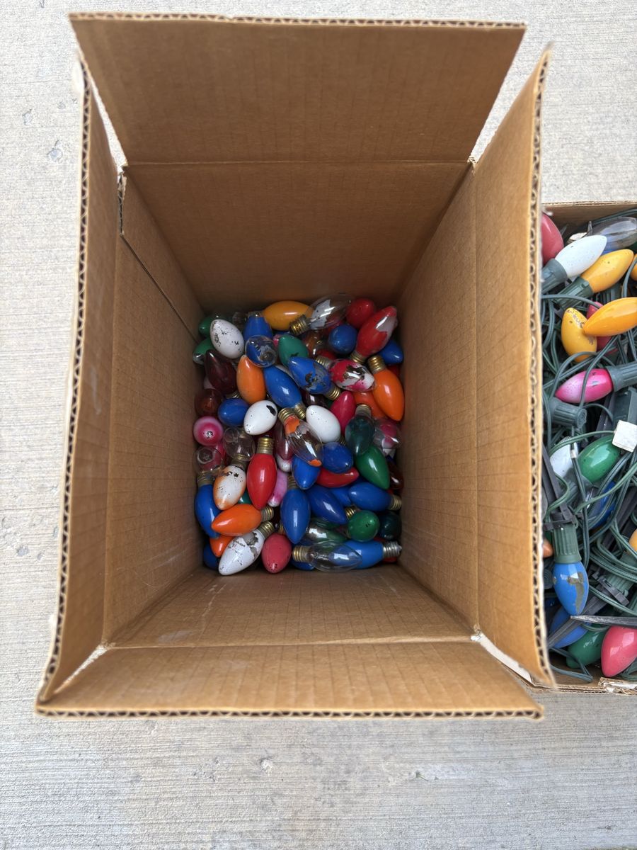 Vintage & Assorted Christmas Lights Lot C7 C9 Replacement Bulbs & Light Strings