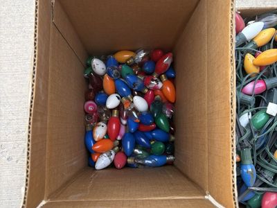 Vintage & Assorted Christmas Lights Lot C7 C9 Replacement Bulbs & Light Strings