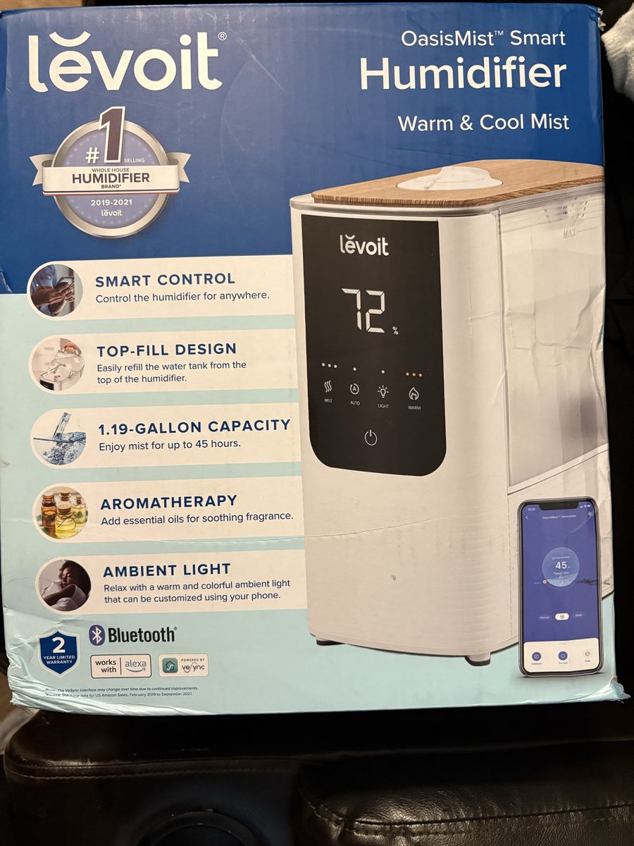 Levoit OasisMist Smart Humidifier Warm and Cool Mist 1.19 Gallon Top Fill