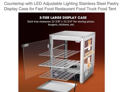 15” 3-Tier Commercial Food Warmer / Display Case – Like New