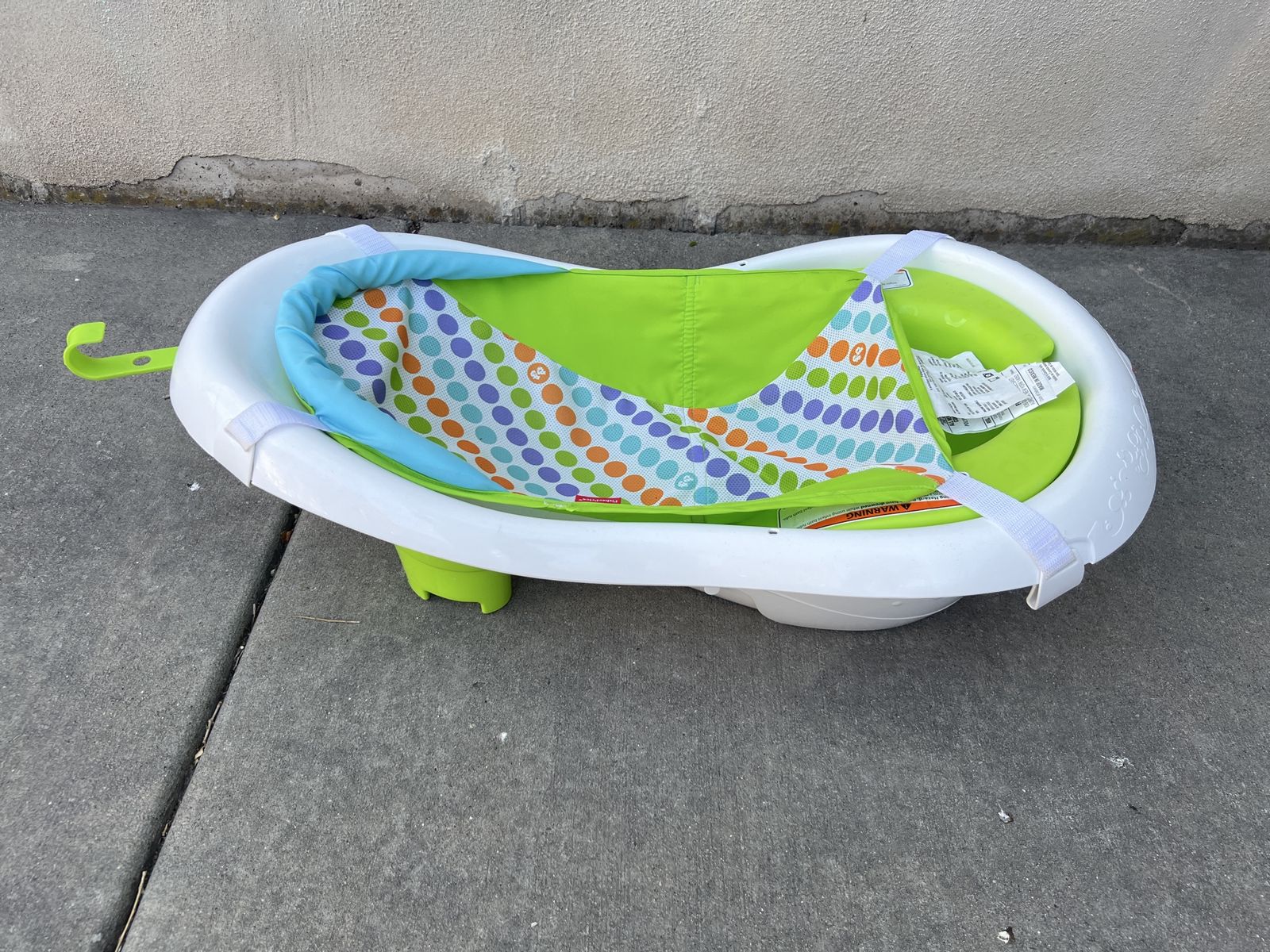 Fisher-Price 4-in-1 Sling 'n Seat Tub - Green/White/Polka Dot Baby Bathtub