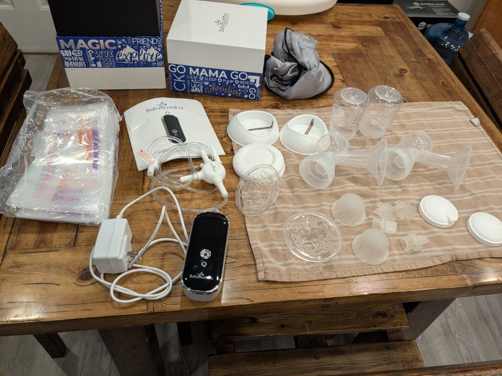 BabyBuddha Compact Portable Breast Pump with Accessories & Milk Storage Bags