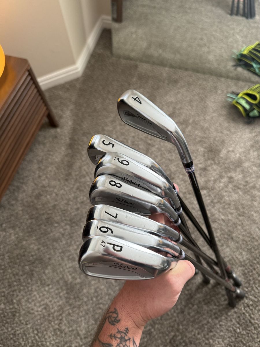 Titleist 620 cb iron set 4-pw w/ kbs $taper 120 stiff blacked out shafts