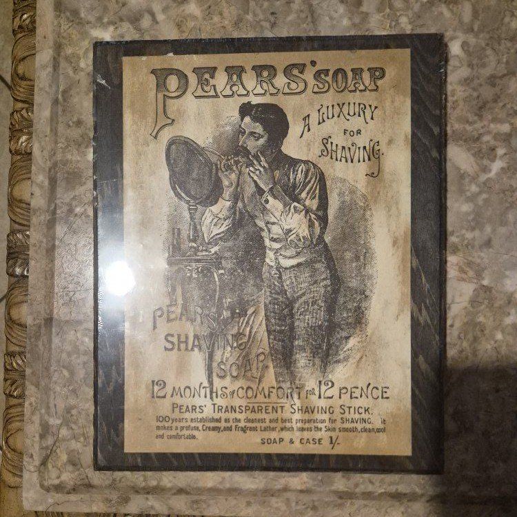 Vintage Pears' Soap Advertisement Framed Print - A Luxury for Shaving