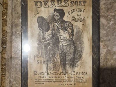 Vintage Pears' Soap Advertisement Framed Print - A Luxury for Shaving