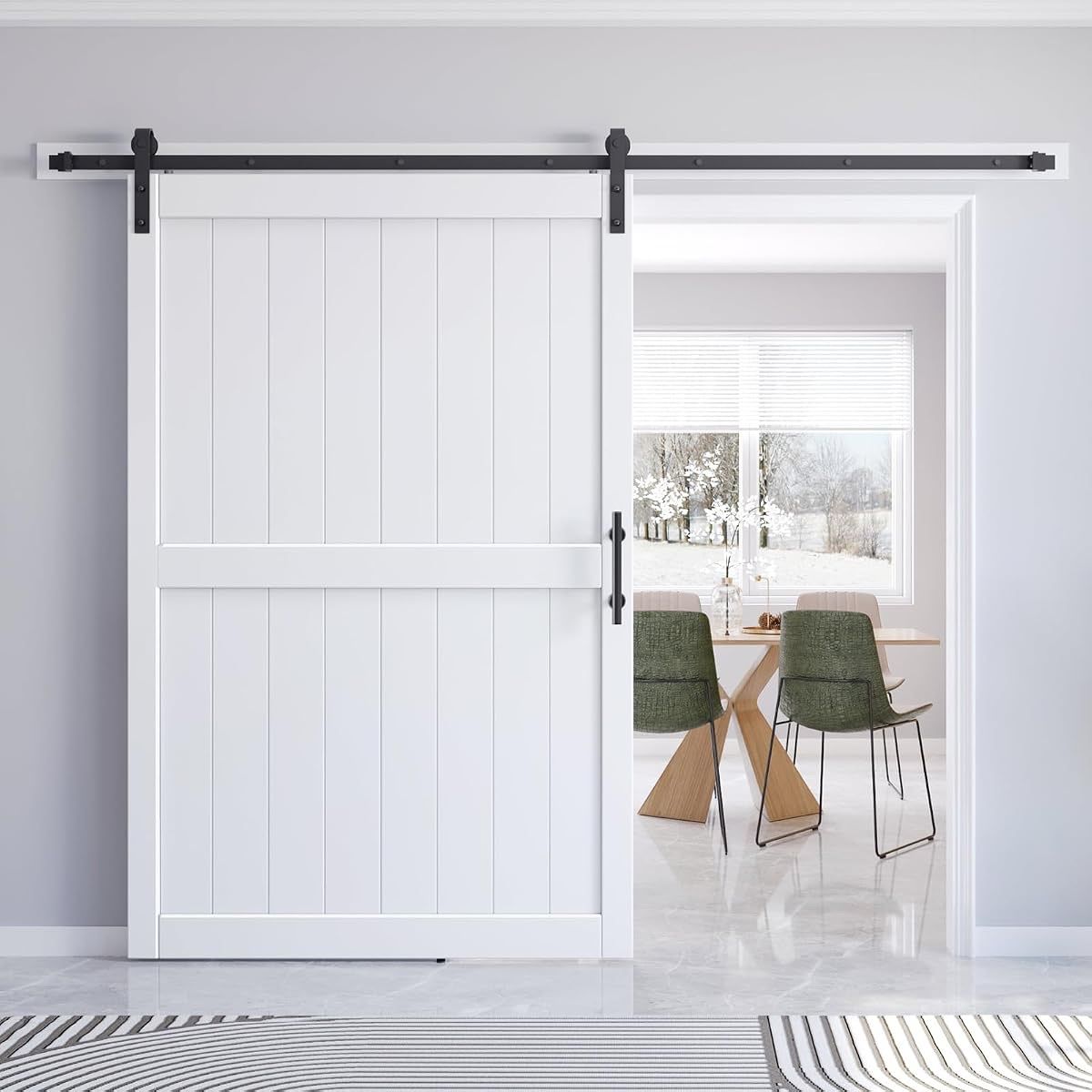 Roymelo 36x84 White Sliding Barn Door with Hardware Kit