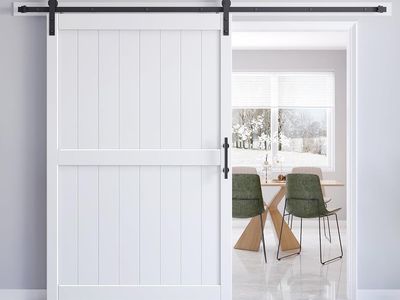 Roymelo 36x84 White Sliding Barn Door with Hardware Kit