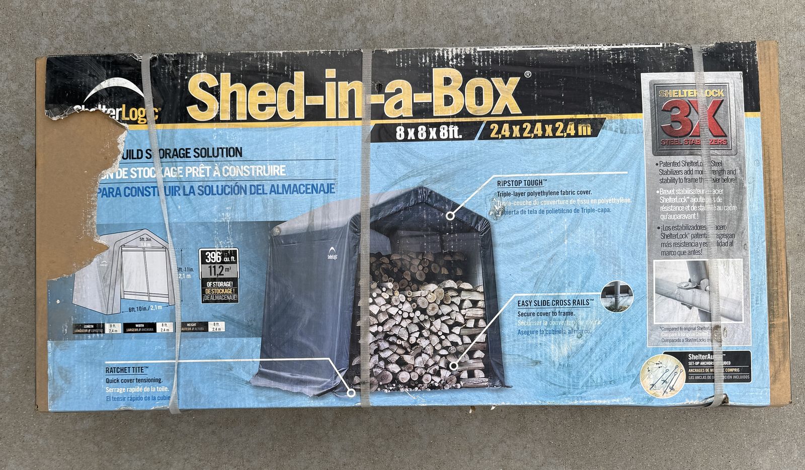 NEW Shelter Logic 8 ft. Peak-Style Steel Shed-In-A-Box