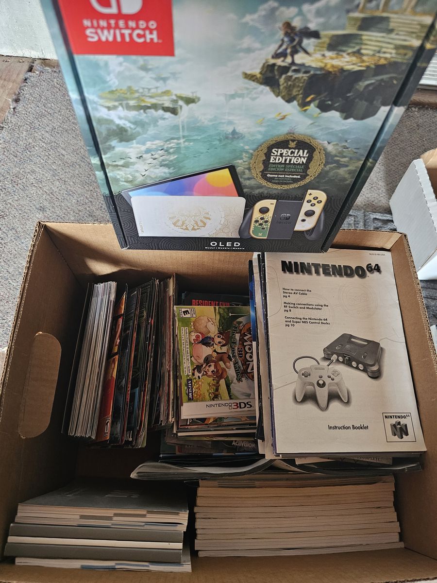 Video game & consoles box,booklets and cover art for trade. Must take all RESELLER LOT