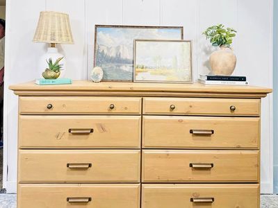 Modern Minimalist Boho Style 8 Drawer Dresser | Modern Boho Drawer Chest