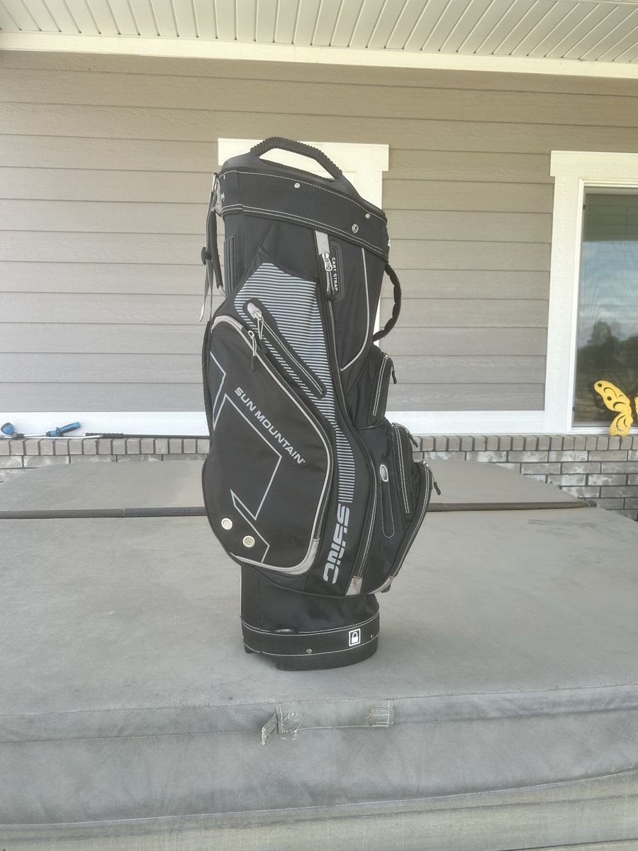 Sun Mountain C-130 Golf Cart Bag, Black, 14-Way Divider, 9 Pockets