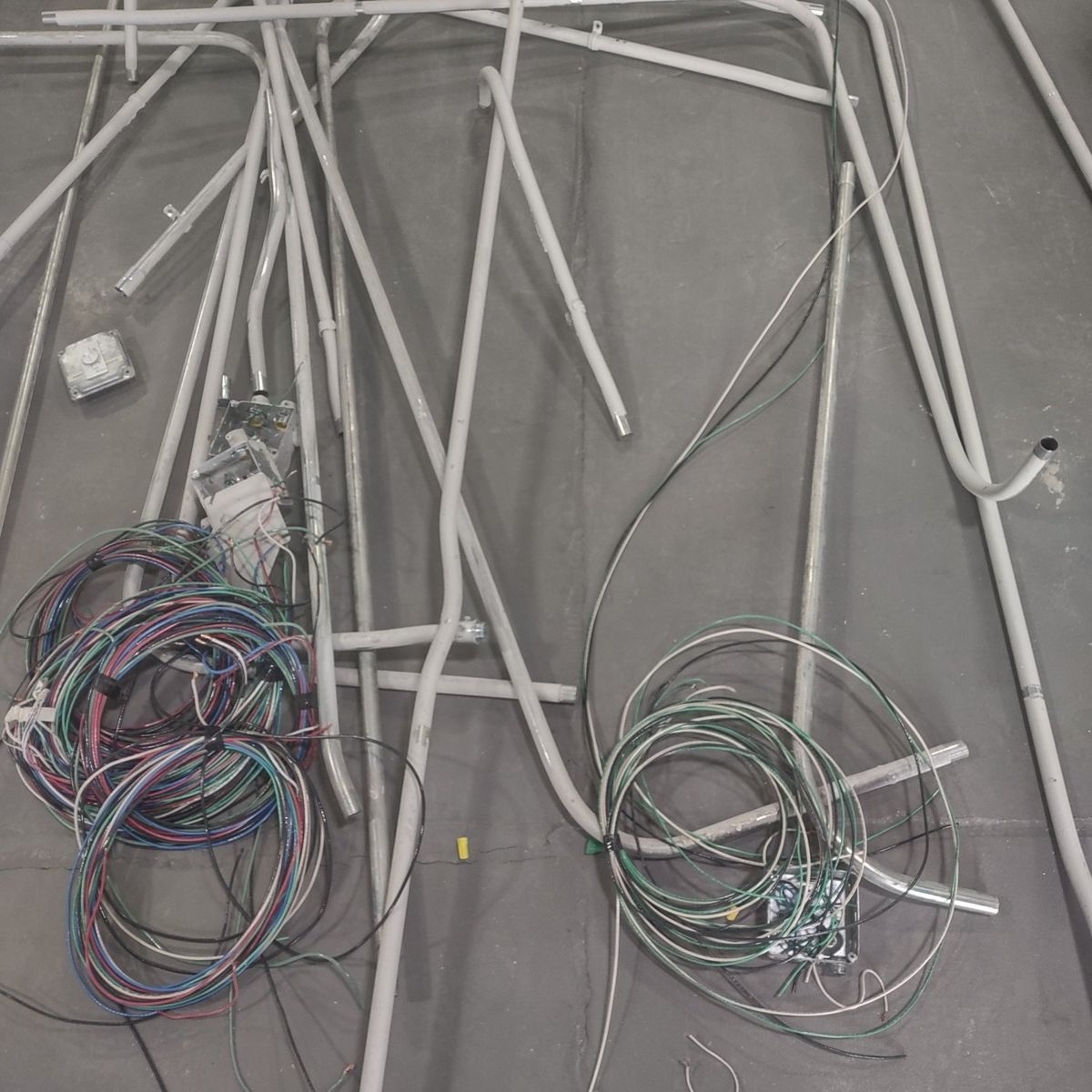 scrap electrical conduit and wires