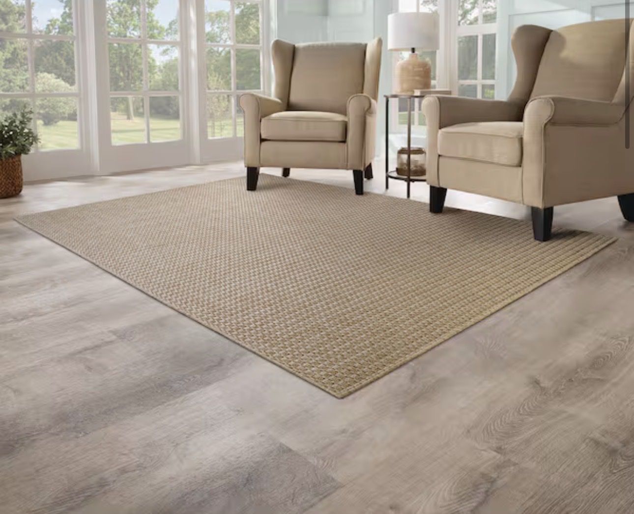 $69 LESS THAN HOME DEPOT! BRAND NEW IN PACKAGING Home Decorators Collection 6’6” x 9’ Indoor/Outdoor Area Rug in Beige