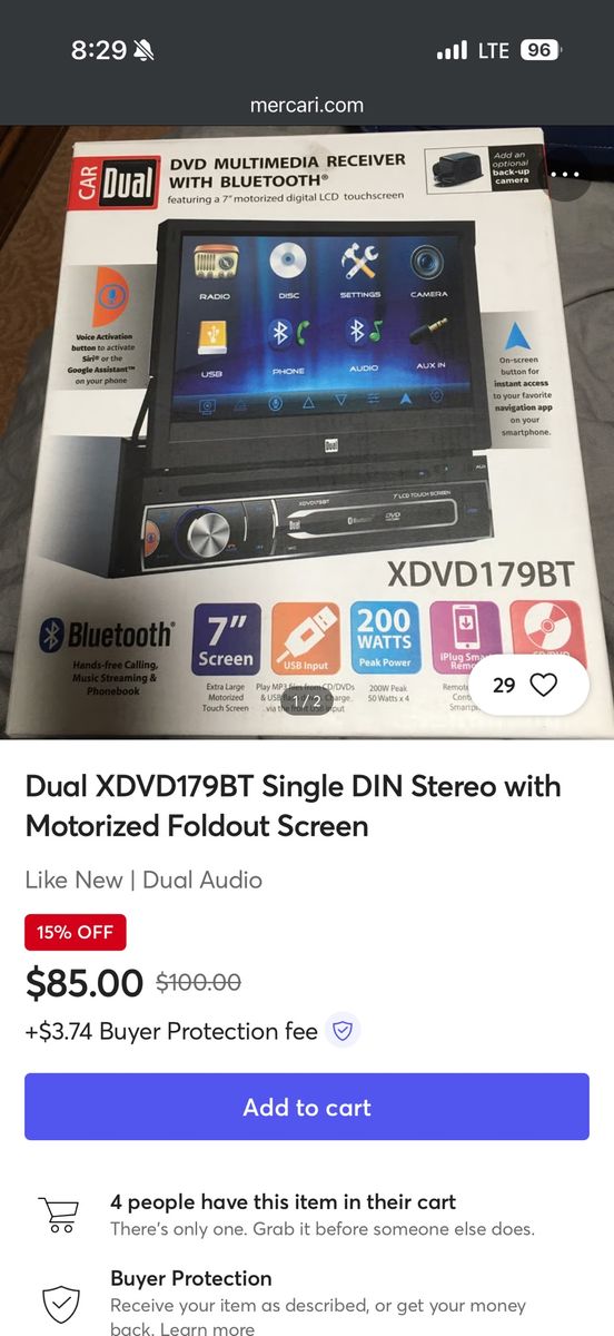 Dual flip out screen radio single din deck