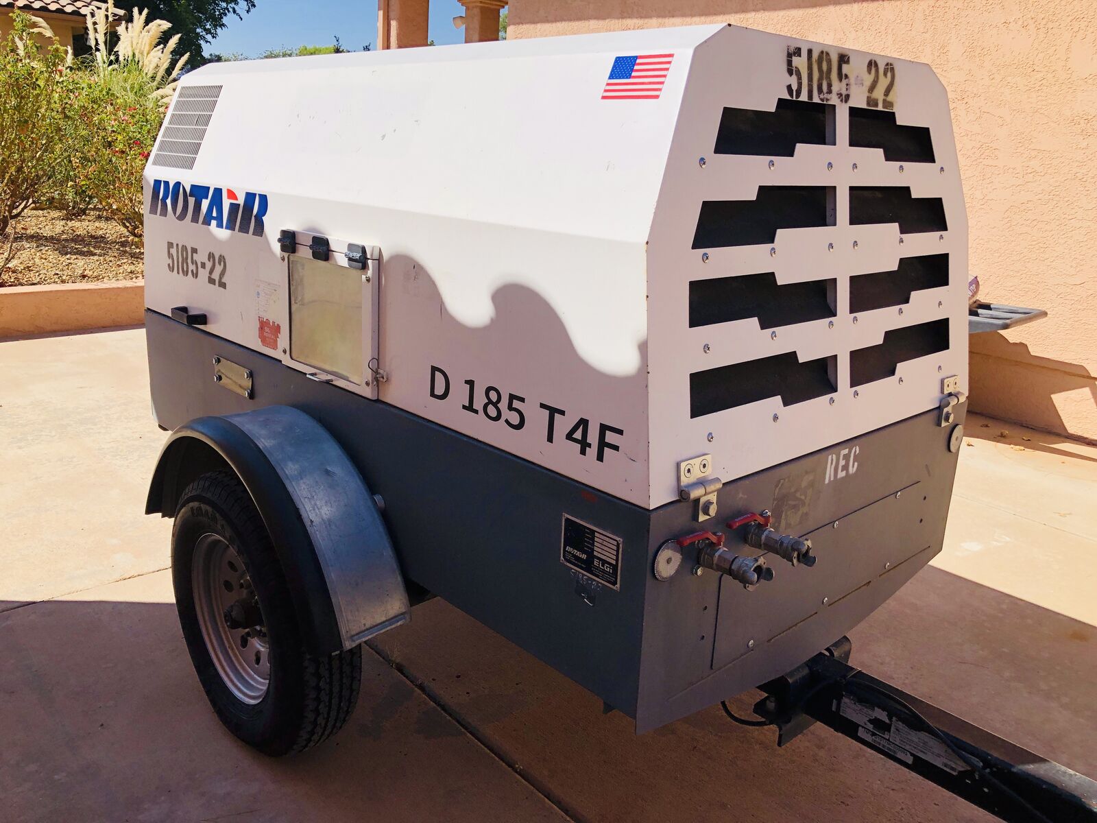 2021 Rotair/ELGi D185T 4F Mobile Air Compressor (low hrs)