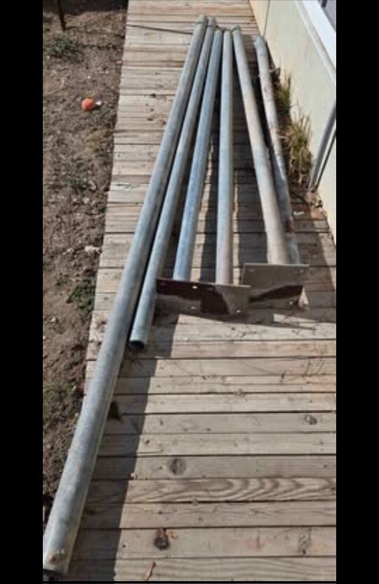 Heavy galvanized steel pipe 2" post w/ plates +tes