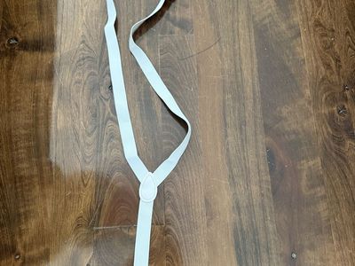 Adult one size white suspenders no brand adjustable