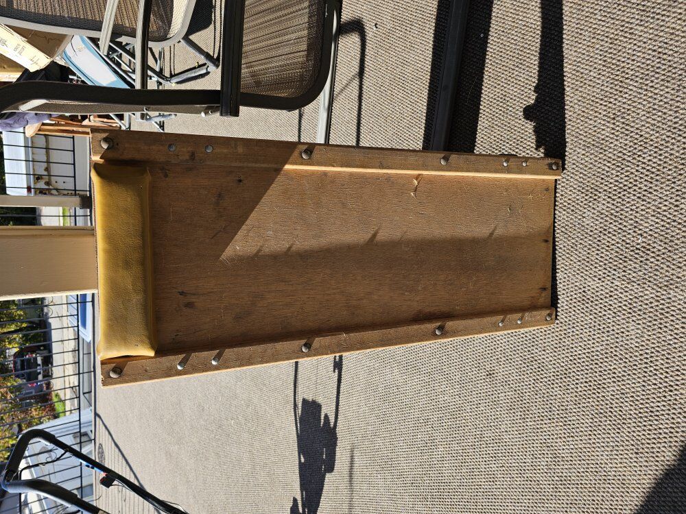 Mechanic wooden creeper w/stainless steel wheels