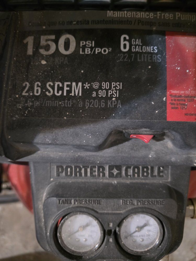PORTER-CABLE 6-Gallon Air Compressor & BOSTITCH Brad Nailer Kit 150 PSI 2.6 SCFM @ 90 PSI