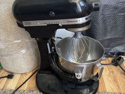 Heavy Vintage Kitchen Aid Professional 5 Plus Stand Mixer - Black + 2 Attachments