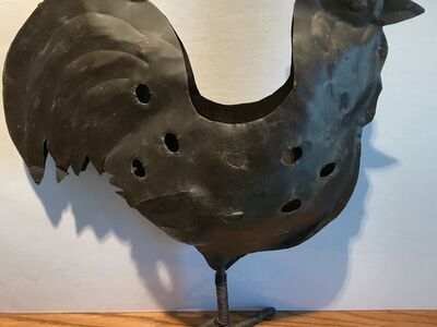 Rooster Rustic Metal Tea Light Candle Holder