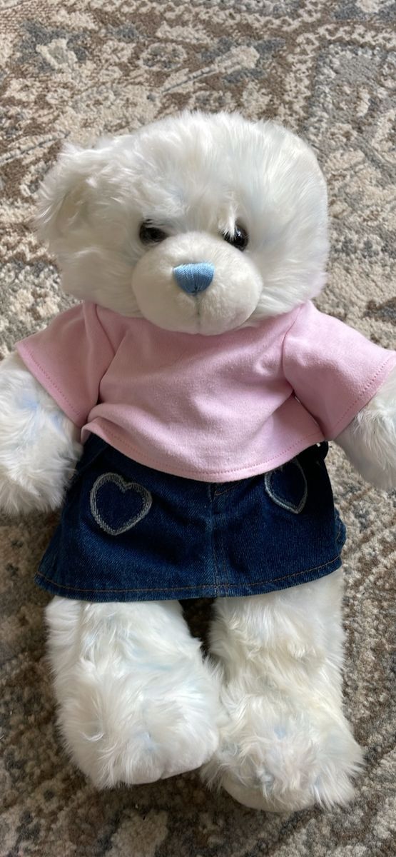 Build a bear light blue frosted with heart outfit
