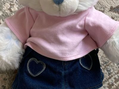 Build a bear light blue frosted with heart outfit