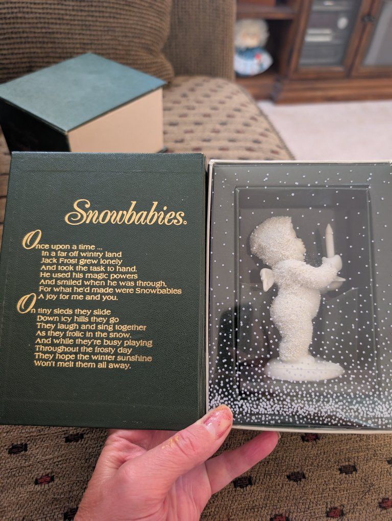 Department 56 Snowbabies 'Just One Little Candle' Figurine #68233 with Box NIB vintage 1992