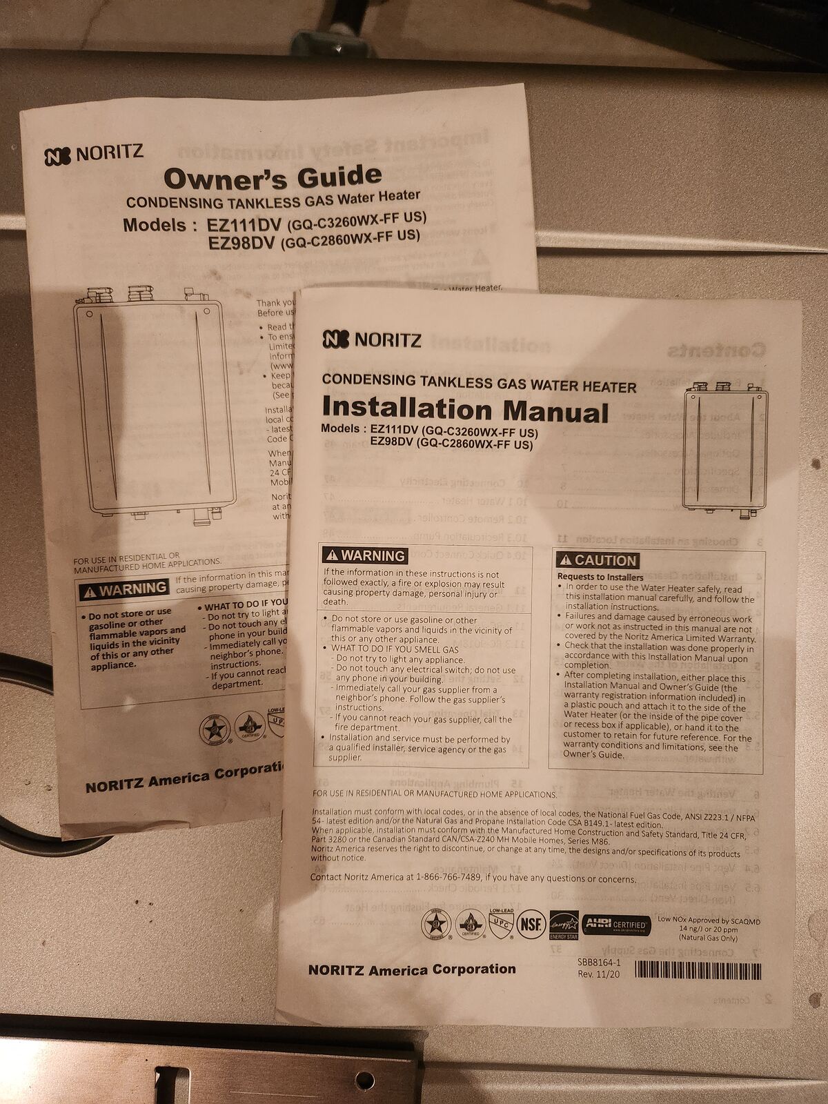 Tankless Gas Water Heater, EZ111DV (GQ-C3260WX-FF US)