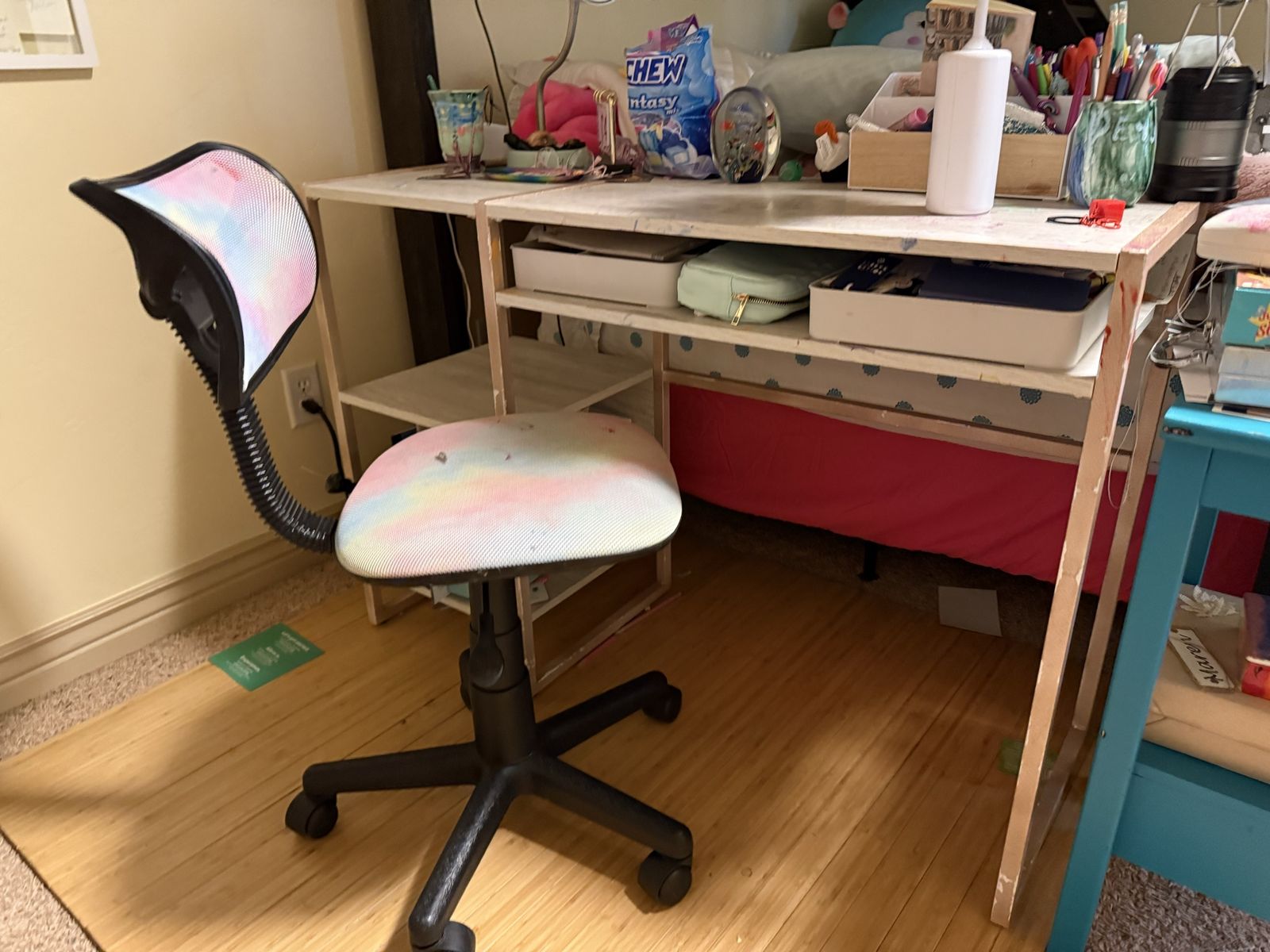 Tie-Dye Swivel Desk Chair - Adjustable, Rolling, Multi-Color - Great for Kids/Teens Desk Setup