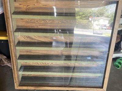 Wooden Display Case with Glass Front - Ideal for Collectibles or Memorabilia