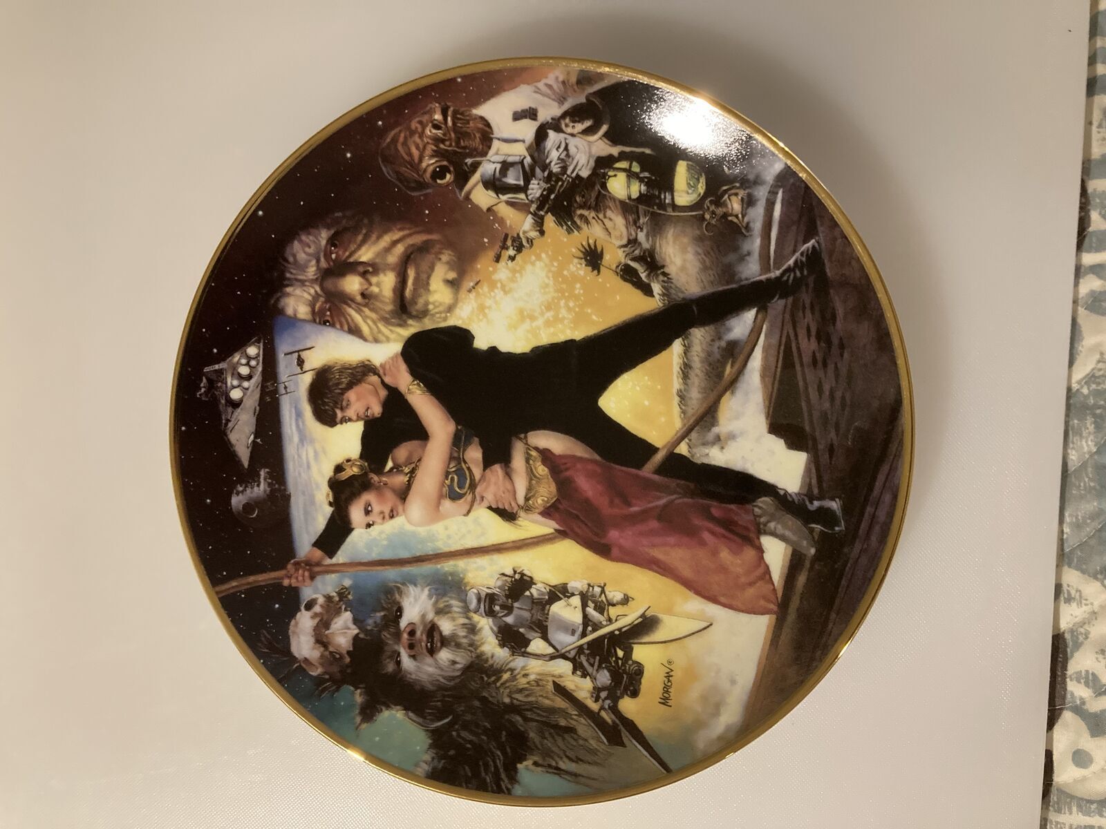 Vintage STAR WARS - RETURN OF THE JEDI Porcelain Collectors Plate - 1992 - w/COA