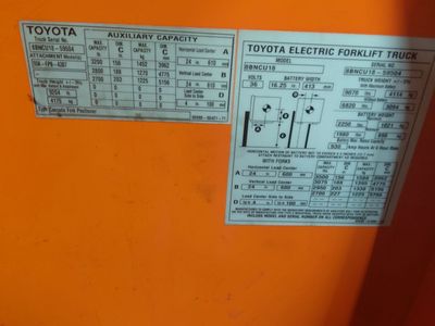 Toyota electric stand up forklift