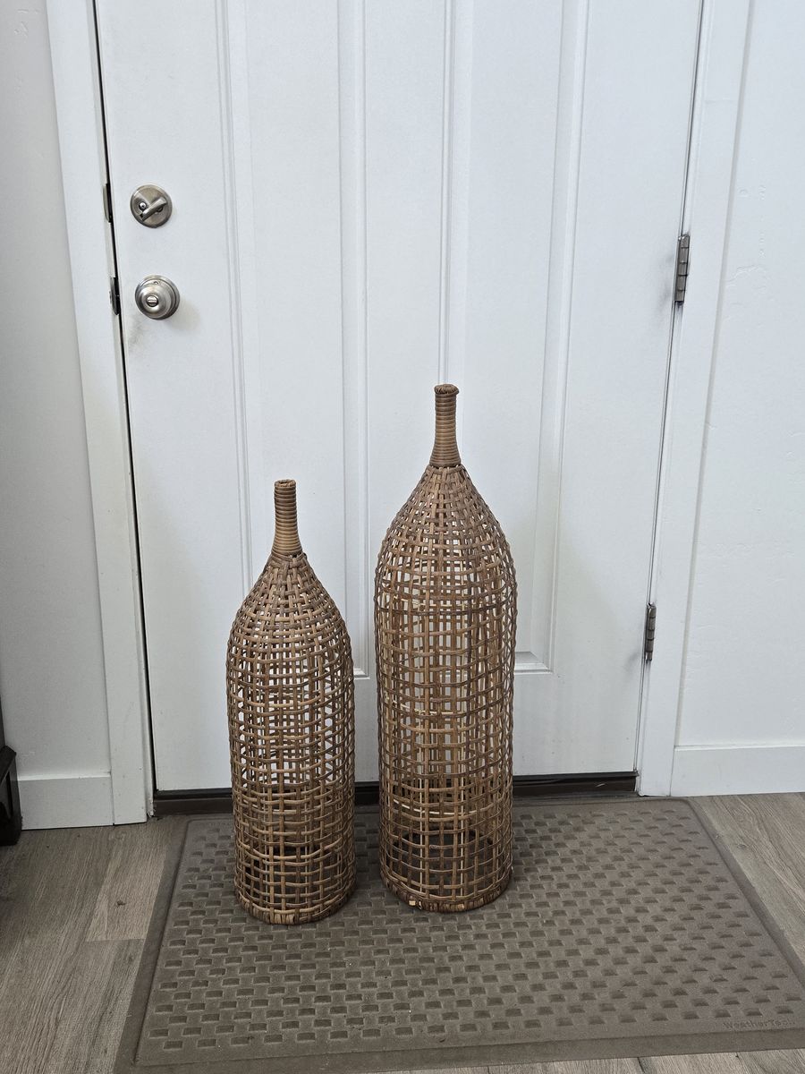 Rattan Wicker Bottle Vases
