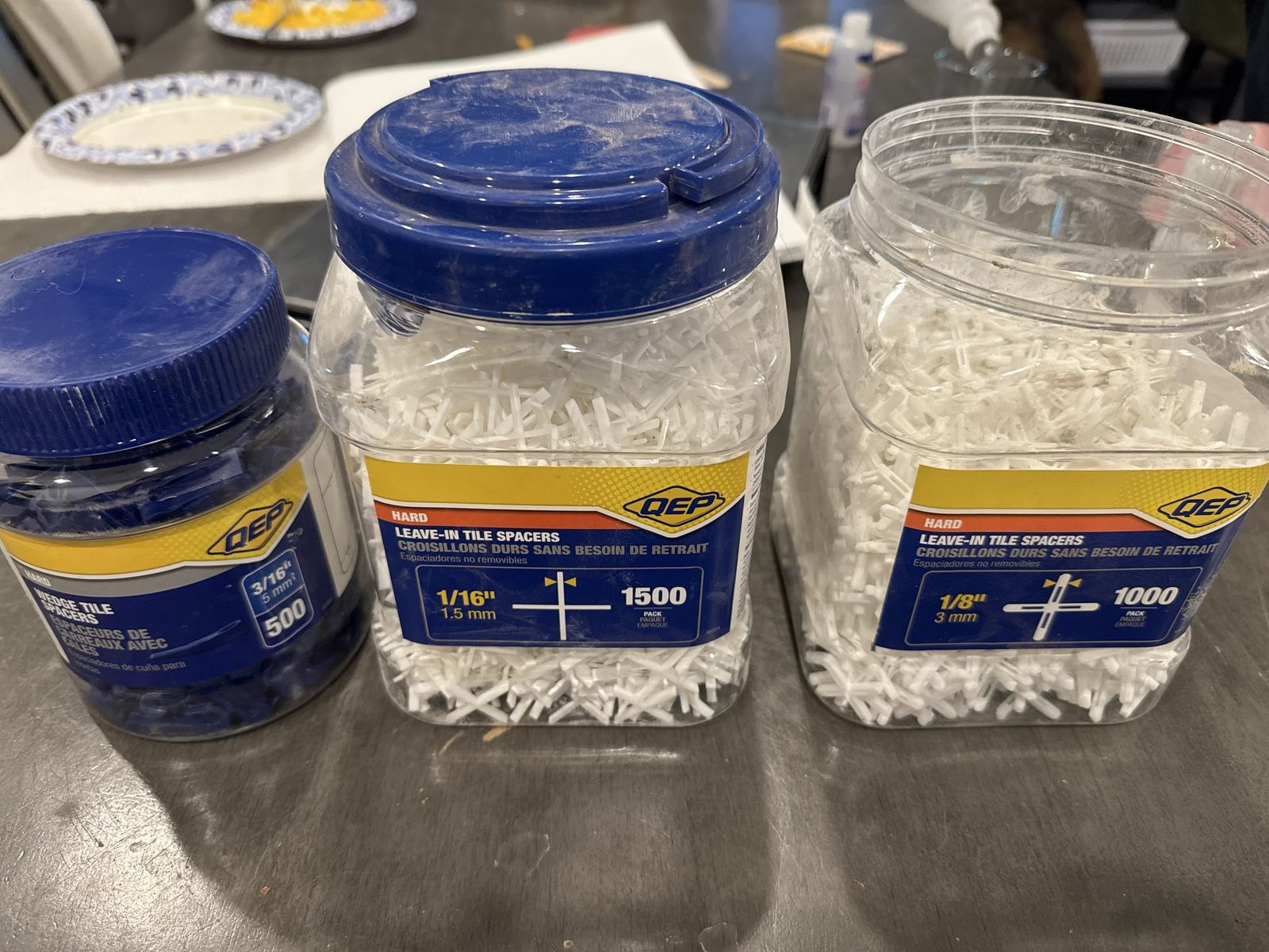 QEP Hard Leave-In Tile Spacers Assortment - 1/16", 1/8", & Wedge Spacers