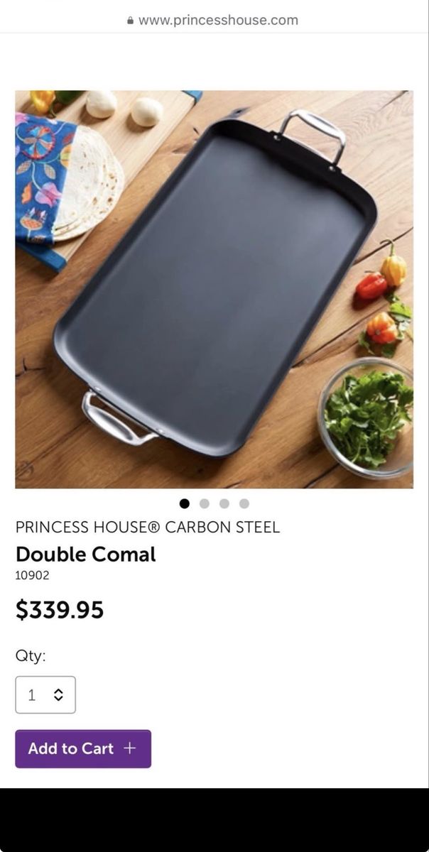 Princess House Carbon Steel Double Comal